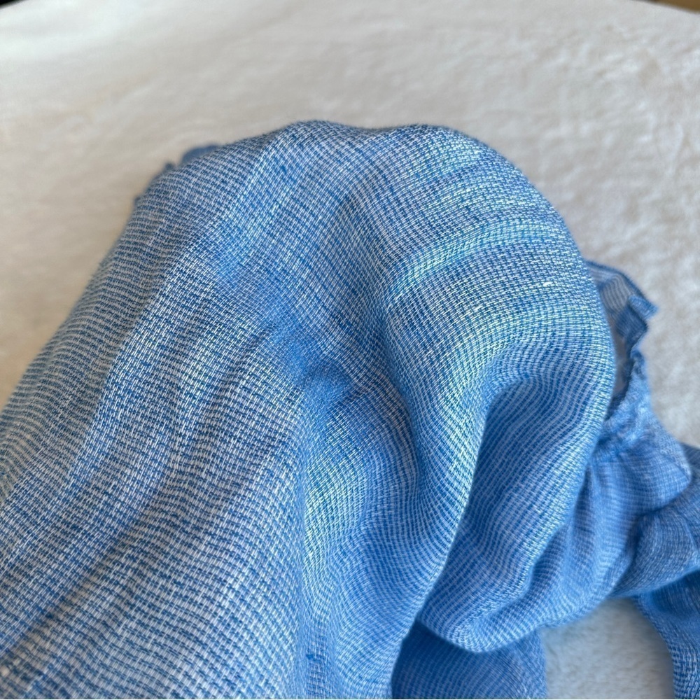 💥SALE💥 Goat NWOT Renoir Linen Cotton Blue Neck Long Sleeve Top Shirt XS (2) - Picture 8 of 12